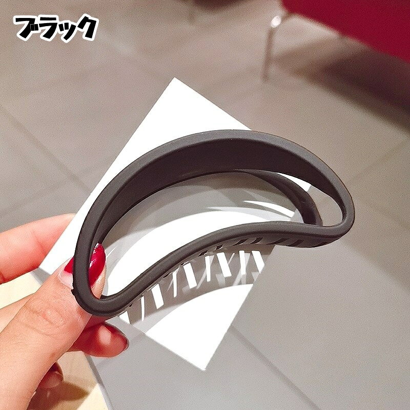 送料無料 バンスクリップ ヘアクリップ レディース 女性 ヘアアクセサリー ファッション雑貨 半円形 三日月型 無地 ブラック ピンク ブルー シンプル かわいい キュート カジュアル ポップ ガーリーの商品画像 3