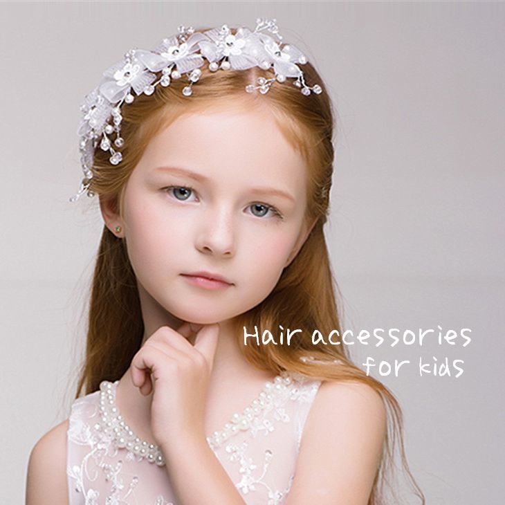 送料無料 ヘッドドレス ヘアアクセサリー キッズ ジュニア カチューシャ 髪飾り 子供 女の子 ヘアアレンジ おめかし …