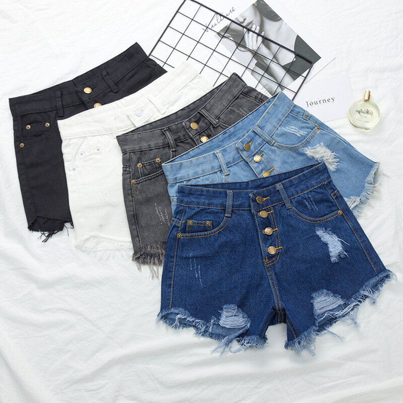 送料無料 ショートパンツ デニムパンツ レディース 女性 ボトムス ハイウエスト ミニ デニム ジーンズ ダメージ加工 切りっぱなし 大きいサイズあり カジュアル 定番 おしゃれ スタンダード 着まわし ベーシック 普段使い お出かけ ヘビロテ 婦人用