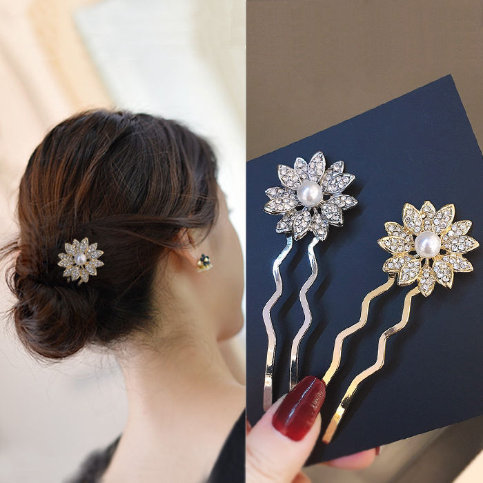 送料無料 ヘアピン Uピン 簪 かんざし レディース ヘアアクセサリー フラワー 花 ...