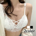 送料無料 ノンワイヤーブラ ハーフトップブラ ブラジャー 下着 女性用 レディース 婦人 クロスストラップ 花柄レース リラックス おしゃれ かわいい デイリー...