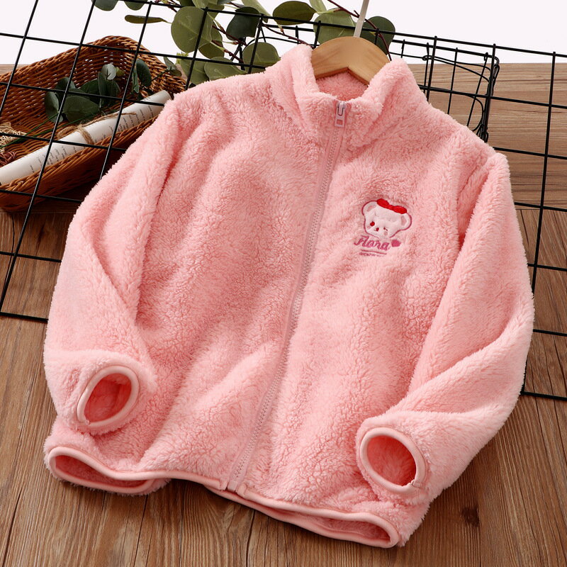 送料無料 フリースジャケット ジャンパー 子供服 キッズ ジュニア ベビー 女の子 男の子 アウター 上着 ジップアップ クマ かわいい おしゃれ もこもこ 暖かい あったか 防寒 通園 通学 おでかけ 普段着 3