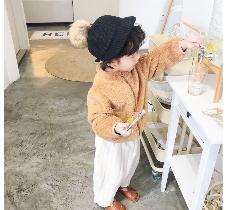 送料無料 フリースジャケット 長袖 キッズ ベビー 子供服 女の子 男の子 アウター ジップアップ スタンドカラー 立襟 前開き ソリッドカラー もこもこ あったか 暖かい 寒さ対策 防寒 冬 可愛い おしゃれ カジュアル 女児 男児 こども服 普段着 デイリー 外出 お出掛け 通園 2