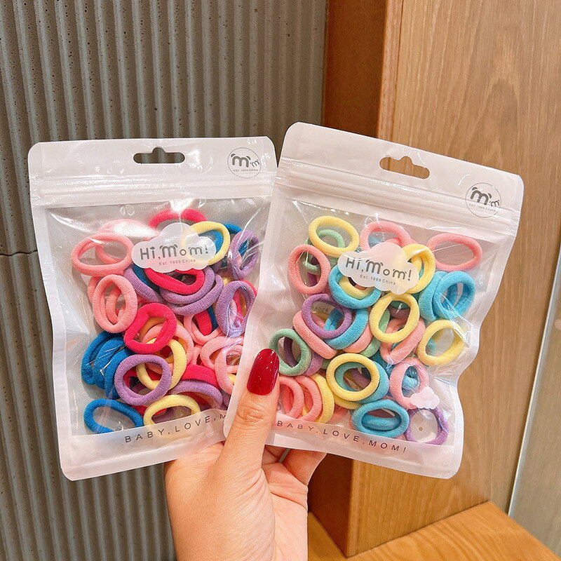 送料無料 ヘアゴム 子供用 リングゴム 50個入り ヘアアクセサリー キッズ ベビー ...