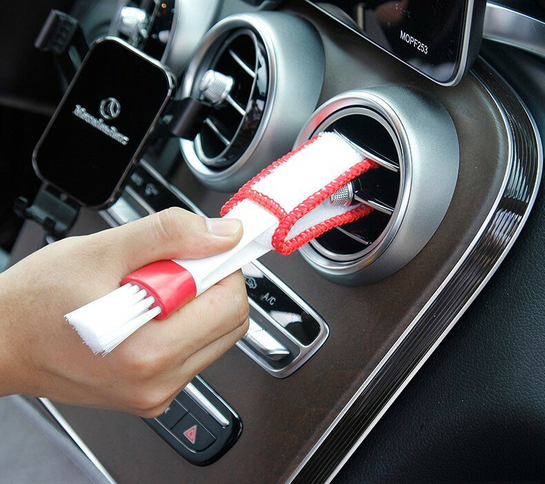 送料無料 掃除用ブラシ お掃除ブラシ カーエアコン 吹き出し口 吹出口 ソフトブラシ ダブルヘッド 清掃 掃除 お掃除 埃 ホコリ ほこり 便利グッズ 便利雑貨 カーグッズ カー用品 ブラシ コンパクトブラシ plusnao-10202855 Plus Nao サンプル画像2