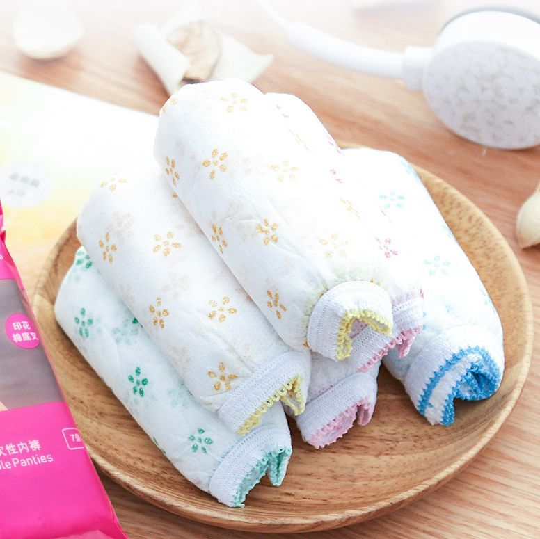 送料無料 使い捨てショーツ 7枚セット 使い捨てパンツ レディース 女性 大きいサイズ スタンダードショーツ パンツ 下着 ペーパーショーツ 紙パンツ 使い捨てパンティー 花柄 旅行 お出かけ 便利 plusnao-10324086 Plus Nao サンプル画像2