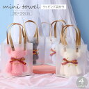 送料無料 ミニタオル タオルベア 30×30cm ラッピング袋付き クマ くま プレゼント ギフト お祝い 贈り物 景品 ふわふわ 柔らかい かわいい おしゃれ