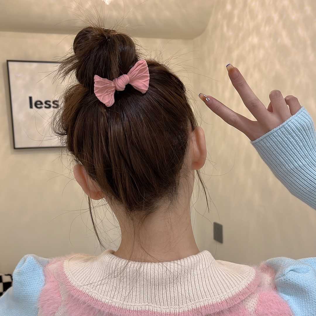 送料無料 ヘアゴム 10個セット ヘアアクセサリー リボン レディース ブラウン カラ...