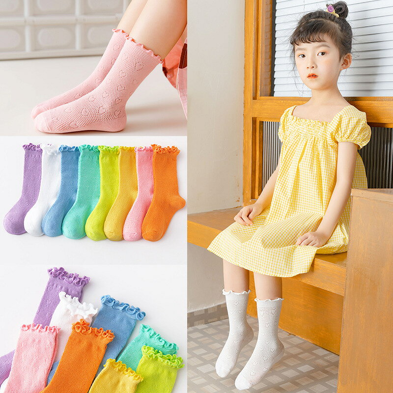 送料無料 靴下 くつ下 クルーソックス ショート キッズ 女の子 子供 メロウフリル ...