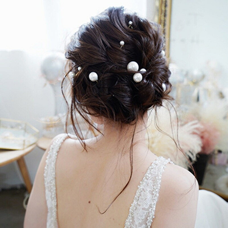 送料無料 ヘアピン レディース 髪飾り ヘッドドレス 18本セット フェイクパール ヘ...