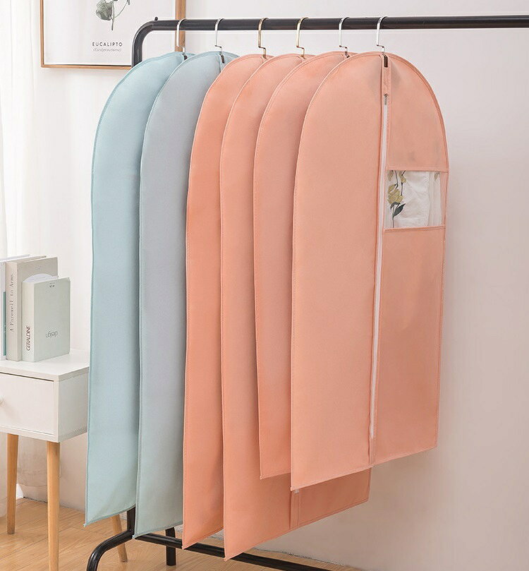 送料無料 衣類カバー 衣類収納 洋服カバー 前開き ジッパー フルカバー 衣装カバー ファスナー クリア窓 中身が見える 防水 型崩れ防止 ほこり除け クローゼット収納 センターファスナー 単色 無地 日用品 便利グッズ 衣替え用品 ピンク 青 紫 灰 黒 plusnao-10331649 Plus Nao サンプル画像3