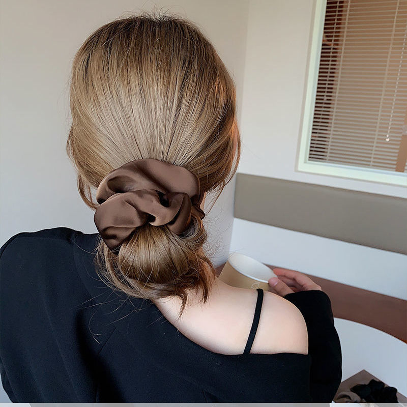 送料無料 シュシュ レディース ヘアアクセ アクセサリー ブラック ブラウン 大きめ...