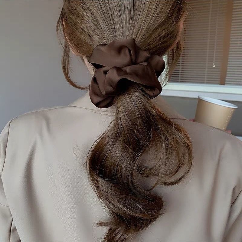 送料無料 シュシュ レディース ヘアアクセ アクセサリー ブラック ブラウン 大きめ...