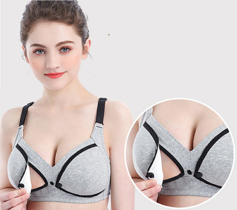 送料無料 マタニティブラ 単品 授乳ブラ レディース 女性下着 ブラジャー フロントオープン スナップボタン 前開き インナー ノンワイヤー 産前 産後 妊婦 妊娠中 出産後 おしゃれ シンプル カジュアル ママ 簡単 便利 3