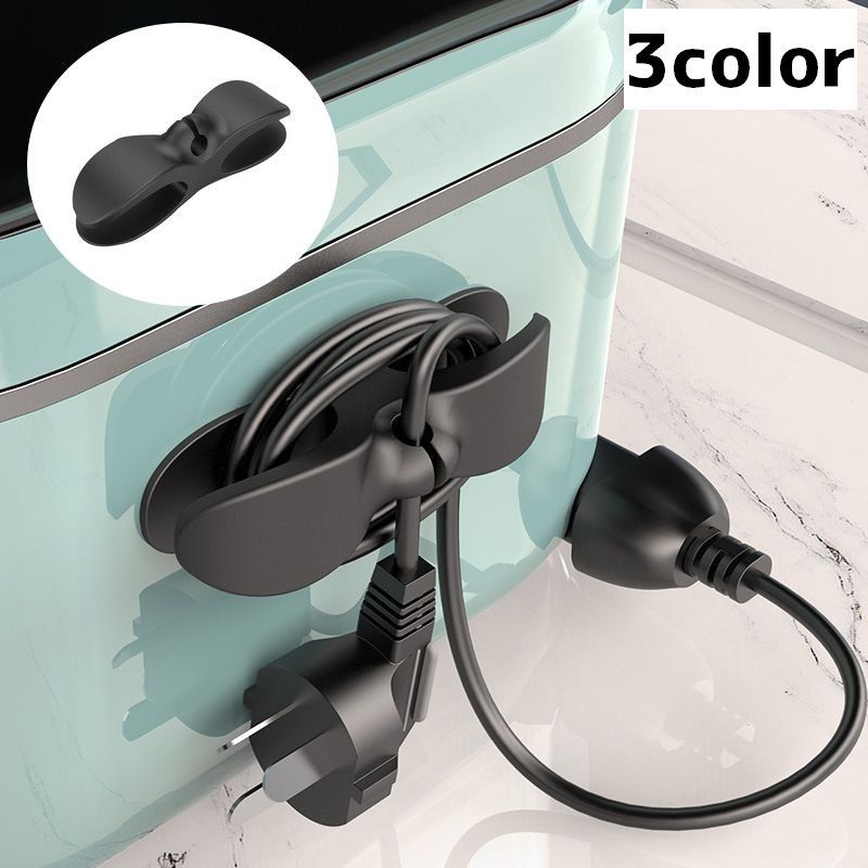 送料無料 ケーブルクリップ ケーブルホルダー ケーブル固定 コードフック 単品 固定 片付け まとめ 収納 整理 整頓 充電器 コンセント シンプルのサムネイル