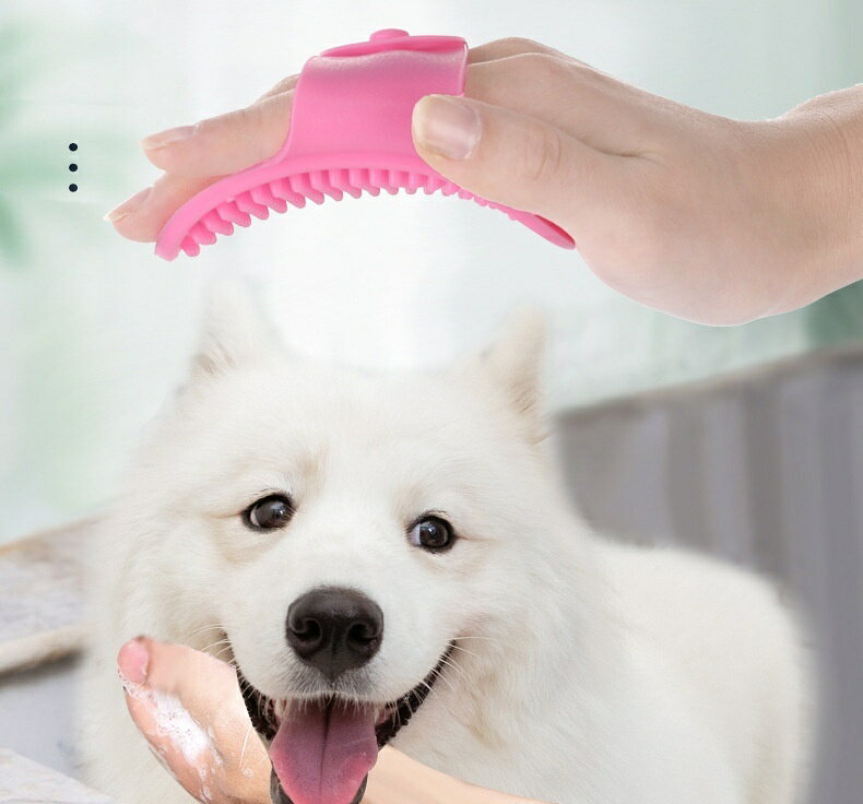 Plus Naoの送料無料 ペット用ブラシ ラバーブラシ バスブラシ 犬用 猫用 ペット用品 ドッグ キャット グルーミング シャワーブラシ お手入れ お風呂 バス用品 抜け毛対策 ペットグッズ｜アングル2