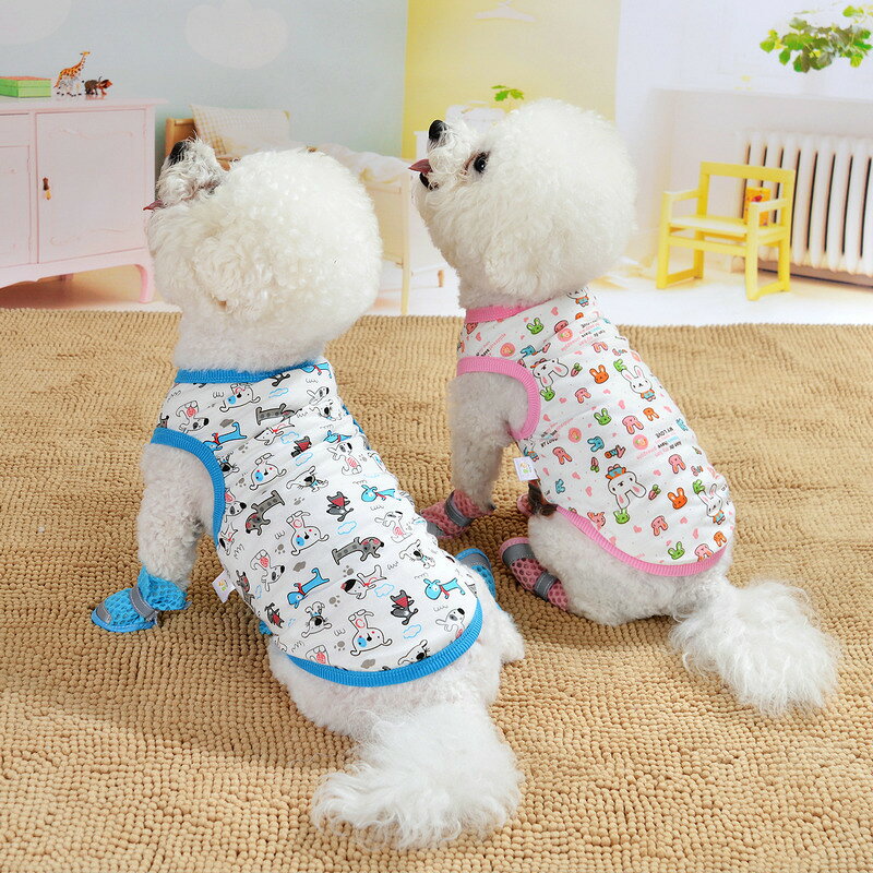 Plus Naoの送料無料 ドッグウェア タンクトップ 犬服 猫服 3枚セット ペット用品 小型犬 袖なし ノースリーブ プルオーバー 総柄 カットソー おしゃれ かわいい 薄手 定番 イチゴ ハート アニマル 迷彩 カジュアル デイリー お散歩 お出かけ パジャマ イヌ いぬ ネコ ねこ キャットウェ｜アングル2