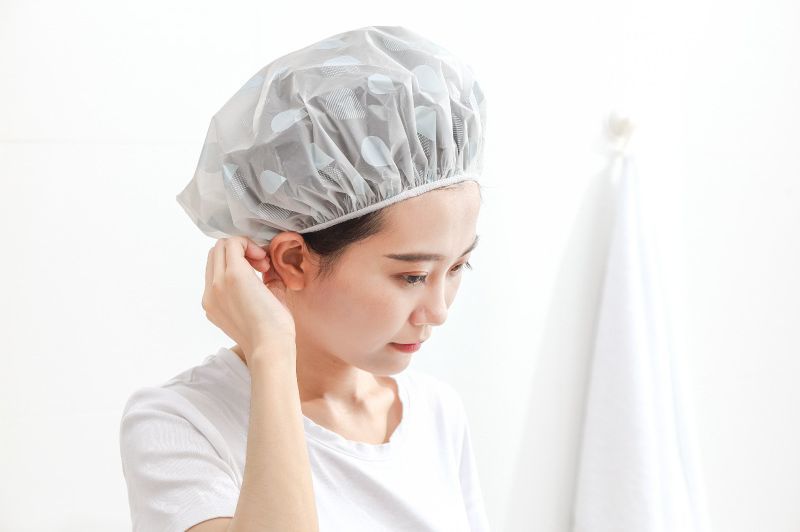 送料無料 シャワーキャップ ヘアキャップ バスキャップ 防水 洗顔 化粧 お風呂 温...