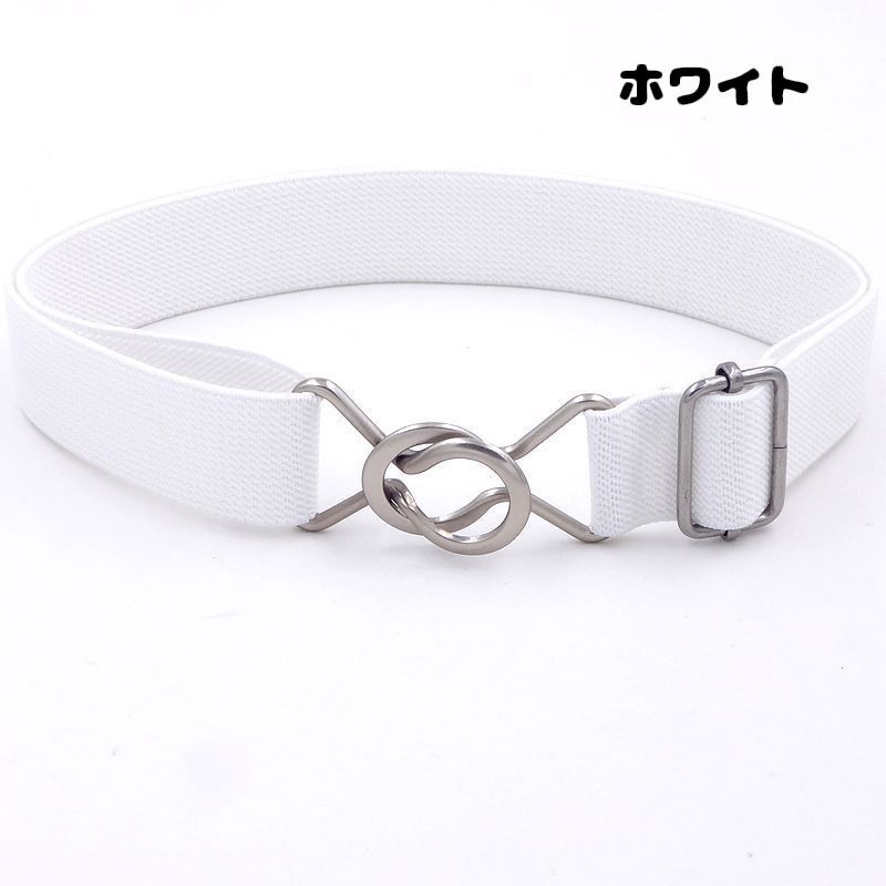 Plus Naoの送料無料 ベルト 子供用 8の字バックル ゴムベルト だるまひっかけ キッズ 男の子 女の子 伸びる 簡単 便利 小学生 通学 おしゃれ かわいい かっこいい 無地 単色 ボーダー レインボー カラバリ豊富 カジュアル デイリー 子ども こども 男児 女児 ファッション小物｜アングル2