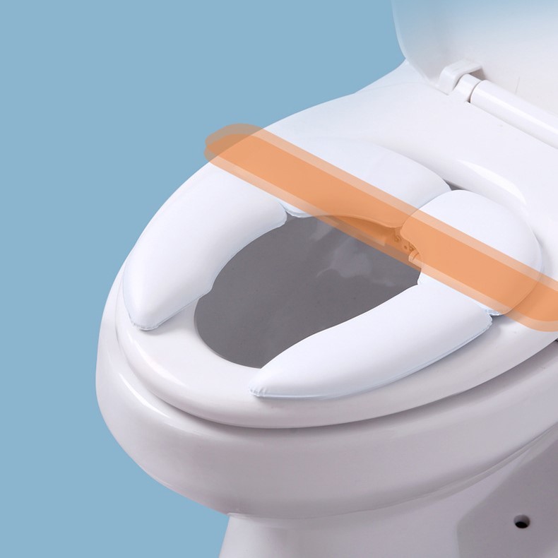 Plus Naoの送料無料 補助便座 子ども便座 子供便座 育児用品 育児雑貨 トイレ雑貨 トイレ用品 トイレ補助 トイレトレーニング 生活雑貨 折り畳み式 クッション素材 防滑 無地 ホワイト シンプル 持ち運び便利 旅行 お出かけ｜アングル2