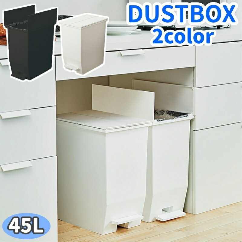 送料無料 ゴミ箱 ダストボックス 四角 角型 ペダルオープンツイン 45L 45リットル ごみ箱 くずかご ごみばこ フタ付き 蓋付き 両開き 観音開き 開閉 トラッシュカン リビング 寝室 洗面所 インテリア