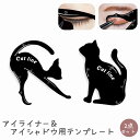 送料無料 アイライナー&アイシャドウ用テンプレート 2点セット メイクツール アイライン アイシャドー アイメイク ステンシル ガイド メイクアップ 時短 便利