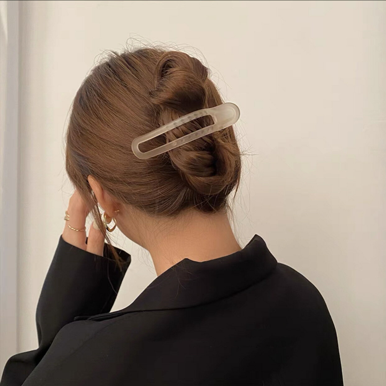 送料無料 ヘアクリップ バナナクリップ レディース 女性 ヘアアクセサリー 半透明 ...