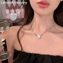 送料無料 ネックレス ペンダント ラインストーン レディース アクセサリー プリンセス ハート キラキラ かわいい 首飾り 3重チェーン ネックチェーン