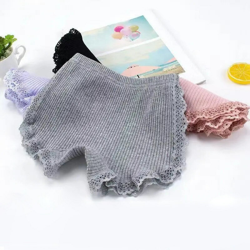 送料無料 オーバーパンツ 子供用 キッズ 女の子 インナー ペチパンツ ショートパンツ インナーパンツ レース 無地 見せパン 安全パンツ シンプル 可愛い 5色 3