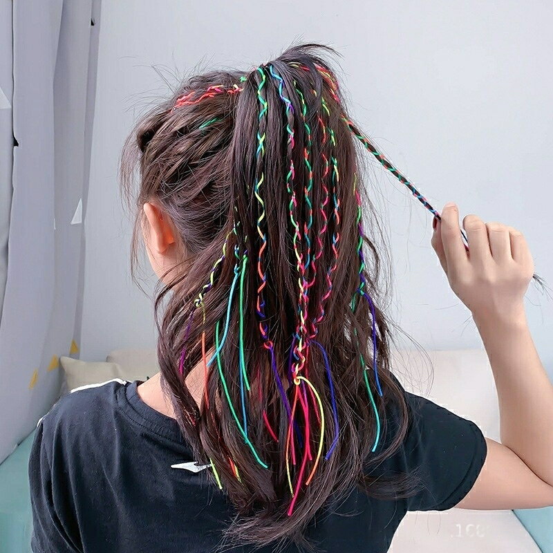 送料無料 編込み用 ヘアリボン 30本セット ヘアゴム ヘアロープ ヘアアレンジ用 ヘ...