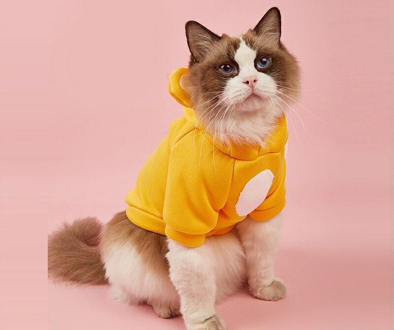 送料無料 ペットウェア パーカー 耳付き 猫服...の紹介画像2