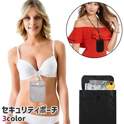 送料無料 セキュリティポーチ 貴重品入れ レディース メンズ 男女兼用 ミニ財布 ネックストラップ付き 首掛け シンプル カード 鍵 小銭 小物 収納 旅行 お出かけ