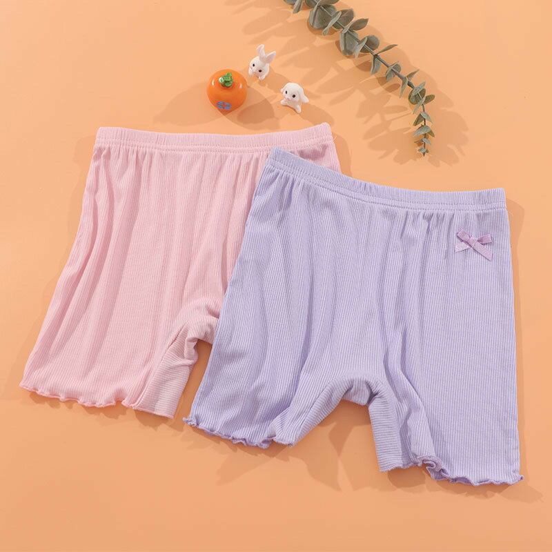 送料無料 オーバーパンツ 子供 キッズ ジュニア 女の子 インナーパンツ ペチパンツ 見せパン スパッツ 薄手 無地 リボン メロウフリル 2