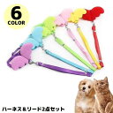 送料無料 ハーネス リード セット ペット用品 犬 猫 小型犬 天使の羽 エンジェル 胴輪 胸あて 牽引ロープ 散歩紐 リーシュ かわいい