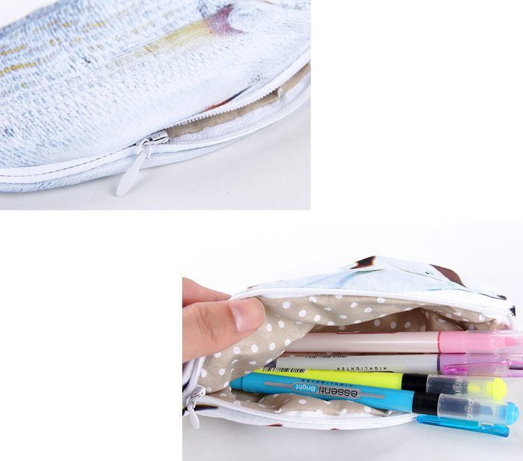 送料無料 ペンケース ペンポーチ 筆箱 小物入れ 文房具 魚 サカナ ポーチ ユニーク おもしろ フィッシュ ジッパー 文具 ペン入れ かわいい 個性的 リアル プレゼント plusnao-10352567 Plus Nao サンプル画像3