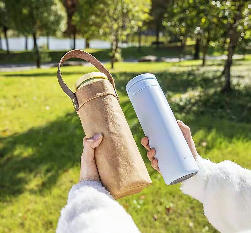 送料無料 水筒カバー ペットボトルホルダー 350ml／400ml／500ml クラフト紙 ショ...