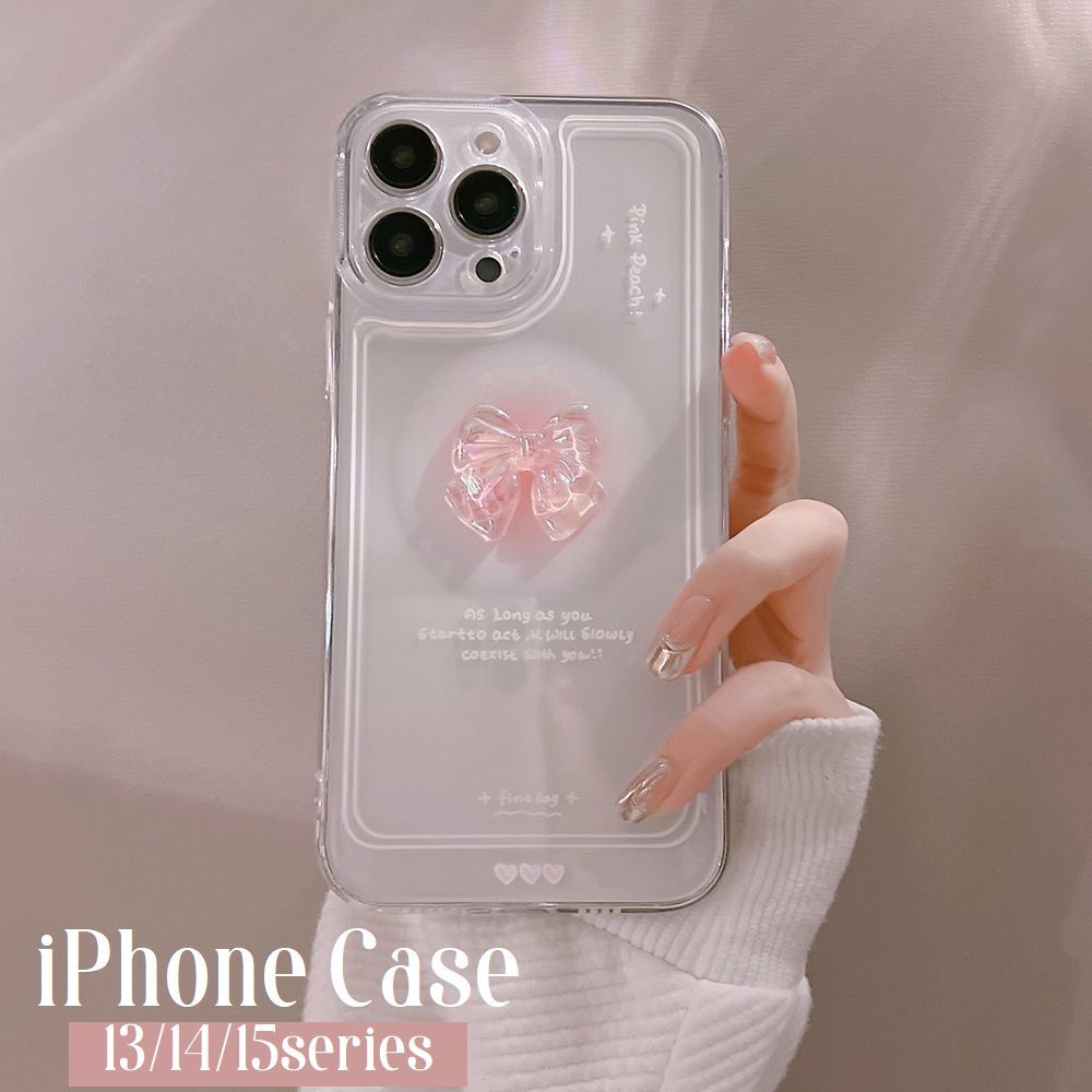 무료 배송 iPhone 케이스 iPhone 커버 스마트 폰 케이스 클리어 투명 리본 소프트 15 14 13 Pro ProMax Plus 귀여운 세련된 상처 방지 후면 보호
