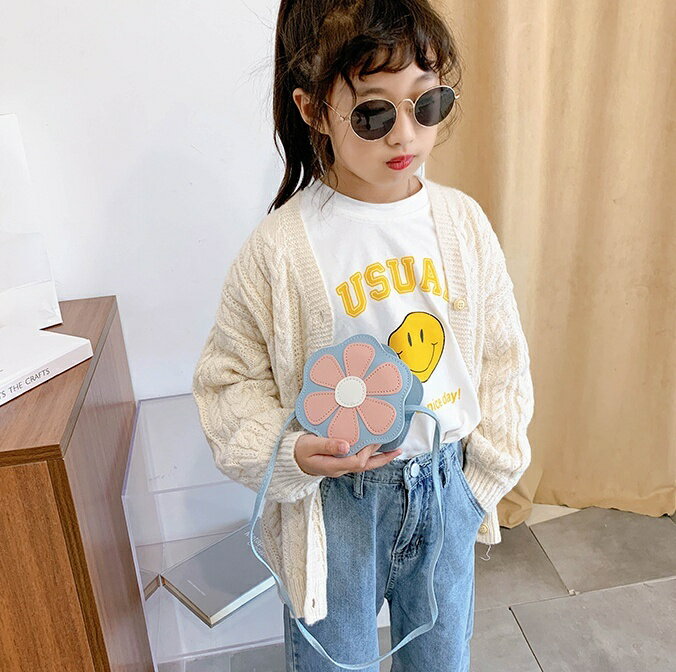 送料無料 ショルダーバッグ ポシェット キッズ 子供用 女の子 鞄 かばん バッグ 斜め掛け レザー調 花 フラワー かわいい おしゃれ カジュアル 3