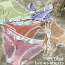 送料無料 ヒップハンガー ショーツ レディース 女性 婦人 インナー 下着 パンツ ローライズ 浅履き レース リボン 無地 おしゃれ かわいい フェミニン ガ...