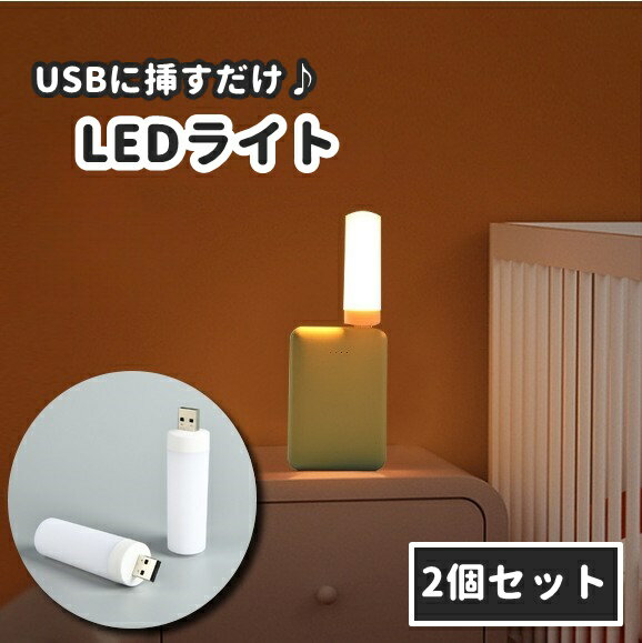 送料無料 LEDライト 2個セット テーブルランプ ナイトライト スティックライト USB給電式 小型 PCアク..