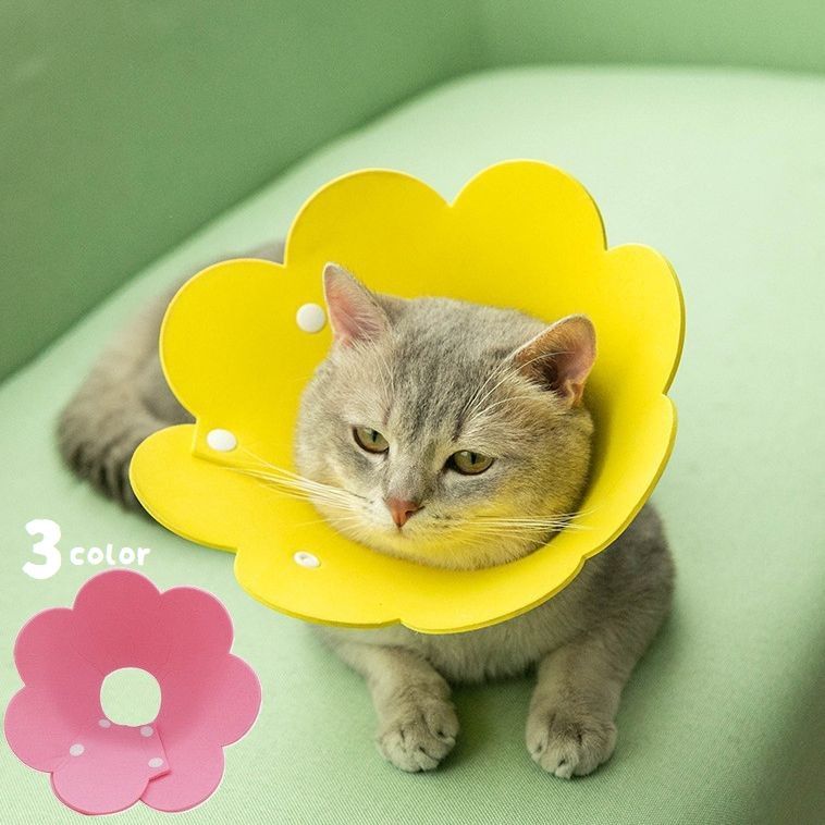 送料無料 エリザベスカラー ペット用 犬用 猫用 小型犬 ソフト 柔らかい 布製 スナップボタン 手術後 傷舐め防止 皮膚保護 かわいい おしゃれのサムネイル