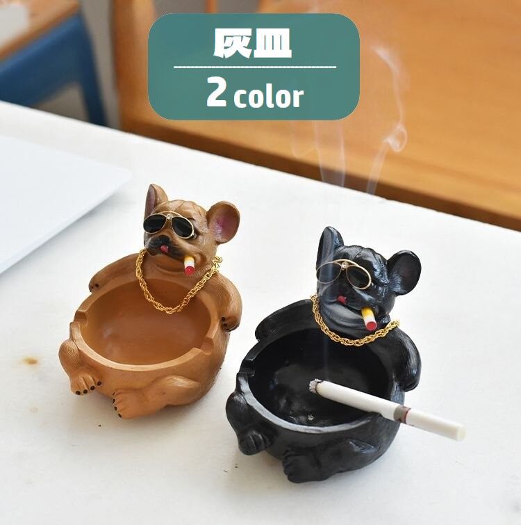 送料無料 灰皿 アッシュトレイ 喫煙具 吸い殻入れ タバコ置き 犬 イヌ ユニーク おもしろ 卓上 机上 インテリア 小物入れ 置物 おしゃれ 客室 リビング
