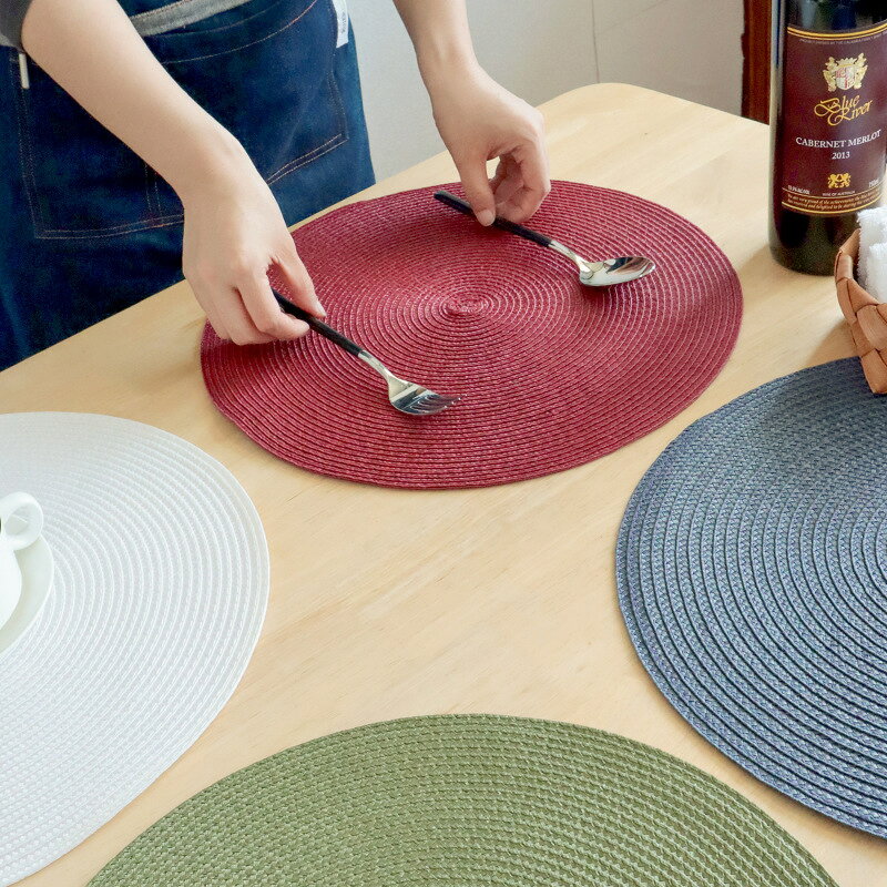 送料無料 ランチョンマット テーブルマット プレイスマット コースター 断熱 撥水 防水 防汚 傷防止 円形 卓上飾り インテリア 洗える 和モダン 和食 洋食 丸 サークル ブラック 黒 グリーン グレー ホワイト ネイビー 紺 ワインカラー 軽い 薄い plusnao-10362145 Plus Nao サンプル画像2