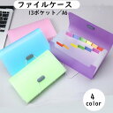 送料無料 ファイルケース アコーディオンファイル ドキュメントファイル A6 13ポケット じゃぱら式 書類ケース オーガナイザー ジャバラ プリント整理 持ち...