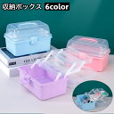 送料無料 収納ボックス 収納ケース 3段 工具箱 ツールボックス 小物収納 持ち手付き 多機能 持ち運び 仕切り クリア 文房具 薬 化粧品 ネイルツール 透明 雑貨 救急箱 学校 オフィス 家庭