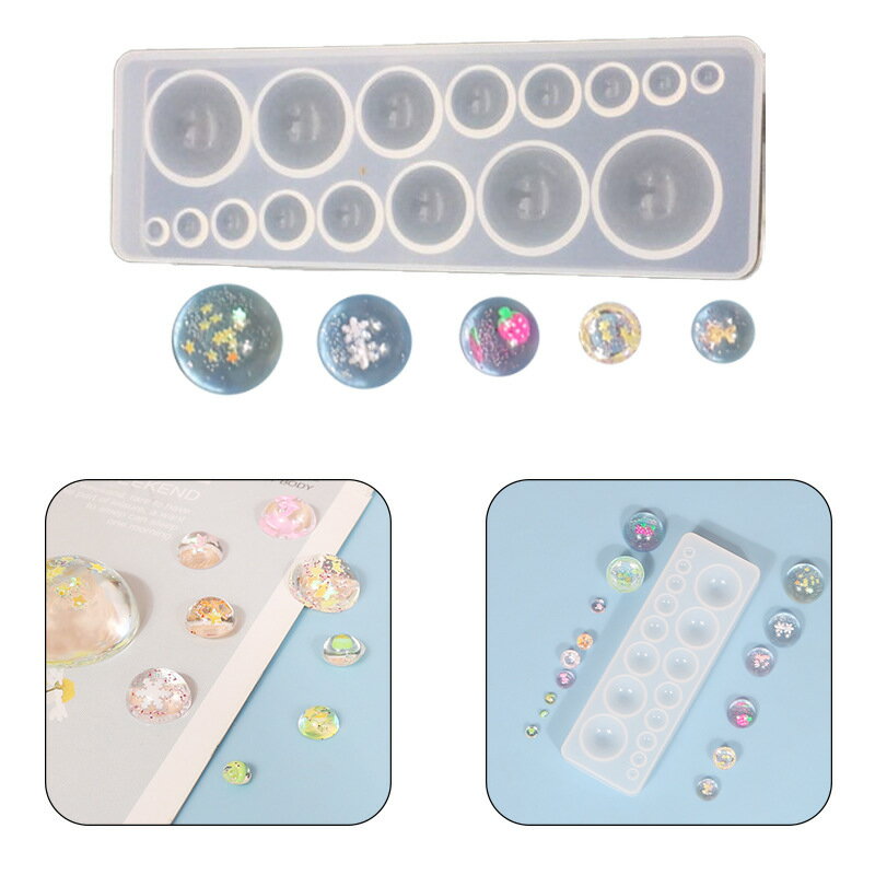 送料無料 シリコンモールド レジン型 半球 ラウンド モールド レジン用ツール クラ...