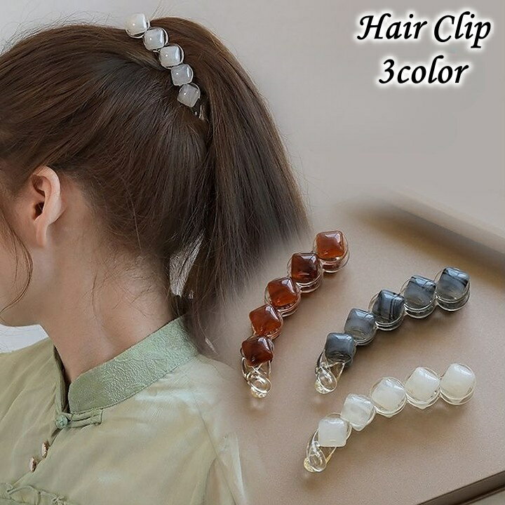 送料無料 ヘアクリップ バナナクリップ レディース 女性用 ヘアアクセサリー 髪飾り 髪留め スクエア ..