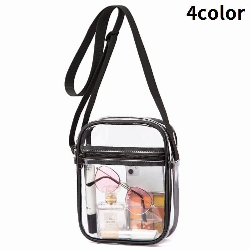送料無料 ミニショルダーバッグ ポシェット レディース メイクポーチ 小物入れ スマホ収納 肩掛け ななめ掛け 大容量 軽量 クリア 透明