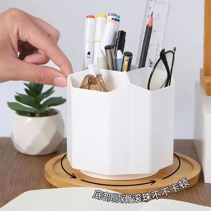 送料無料 ペンホルダー ペン立て 回転式 ペンスタンド 机収納ケース 小物収納 筆記用具収納 360度回転 小物入れ おしゃれ デザイン雑貨 文房具ケース 多用途 化粧品入れ リモコンスタンド 整理整頓 机上収納 シンプル おしゃれ 回る スタイリッシュ 便利グッズ 青 緑 白 ピン plusnao-10374090 Plus Nao サンプル画像3