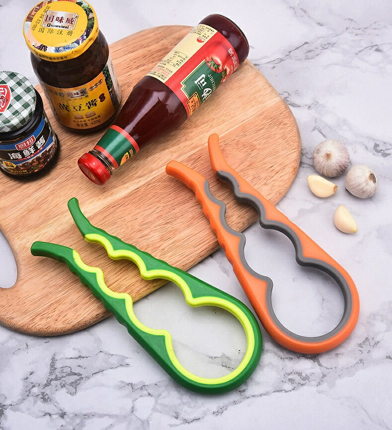 送料無料 オープナー 蓋開け 瓶開け 栓抜き 蓋オープナー キッチンツール マルチオープナー キャップ ボトル 瓶 ビン ペットボトル キッチン雑貨 開封 滑りにくい 握りやすい 4サイズ 調理器具 便利グッズ おしゃれ かわいい 赤 灰 橙 緑 黄 青 黒 plusnao-10372799 Plus Nao サンプル画像3